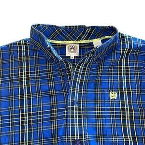 Cinch Men's Blue and Yellow Plaid Shirt